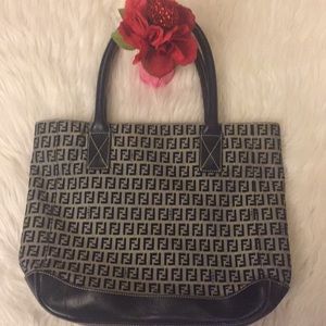 Authentic FENDI Navy Blue Large Tote Bag